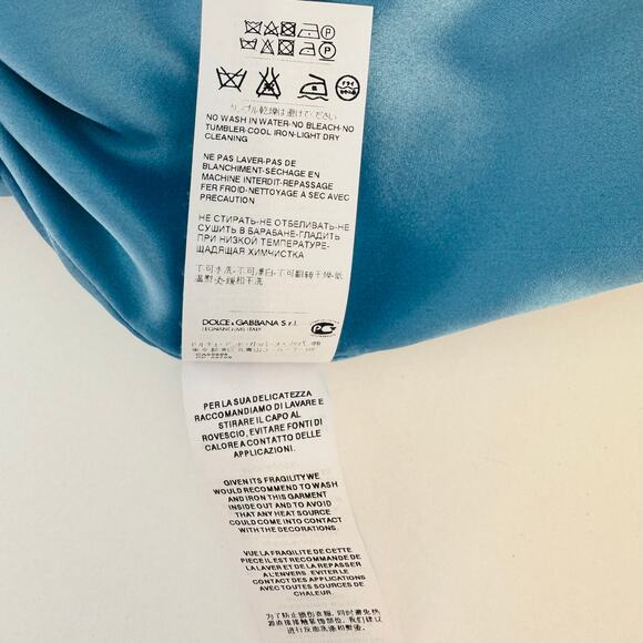 Dolce & Gabbana Jacquard Embellished A-Line Skirt Squirrel Blue 40 US4 NWT - Picture 13 of 15